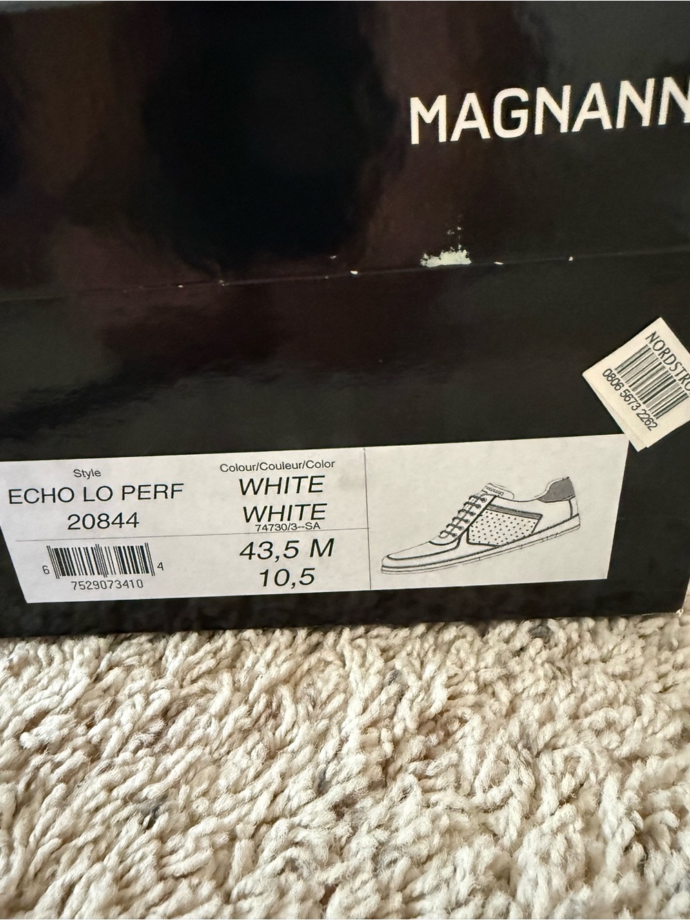 Magnanni White Leather Sneakers with Tan Accents - Picture 8 of 8